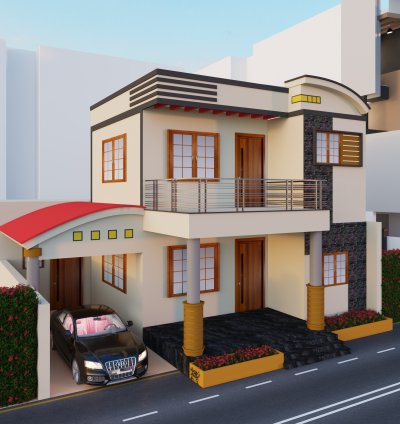 35 feet front elevation