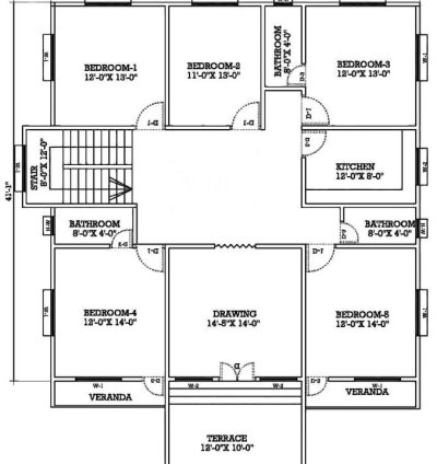 40.1 x 41.1 Feet 2D Layout Plan