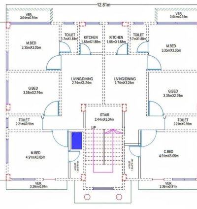 42 x 34 Feet Layout Plan